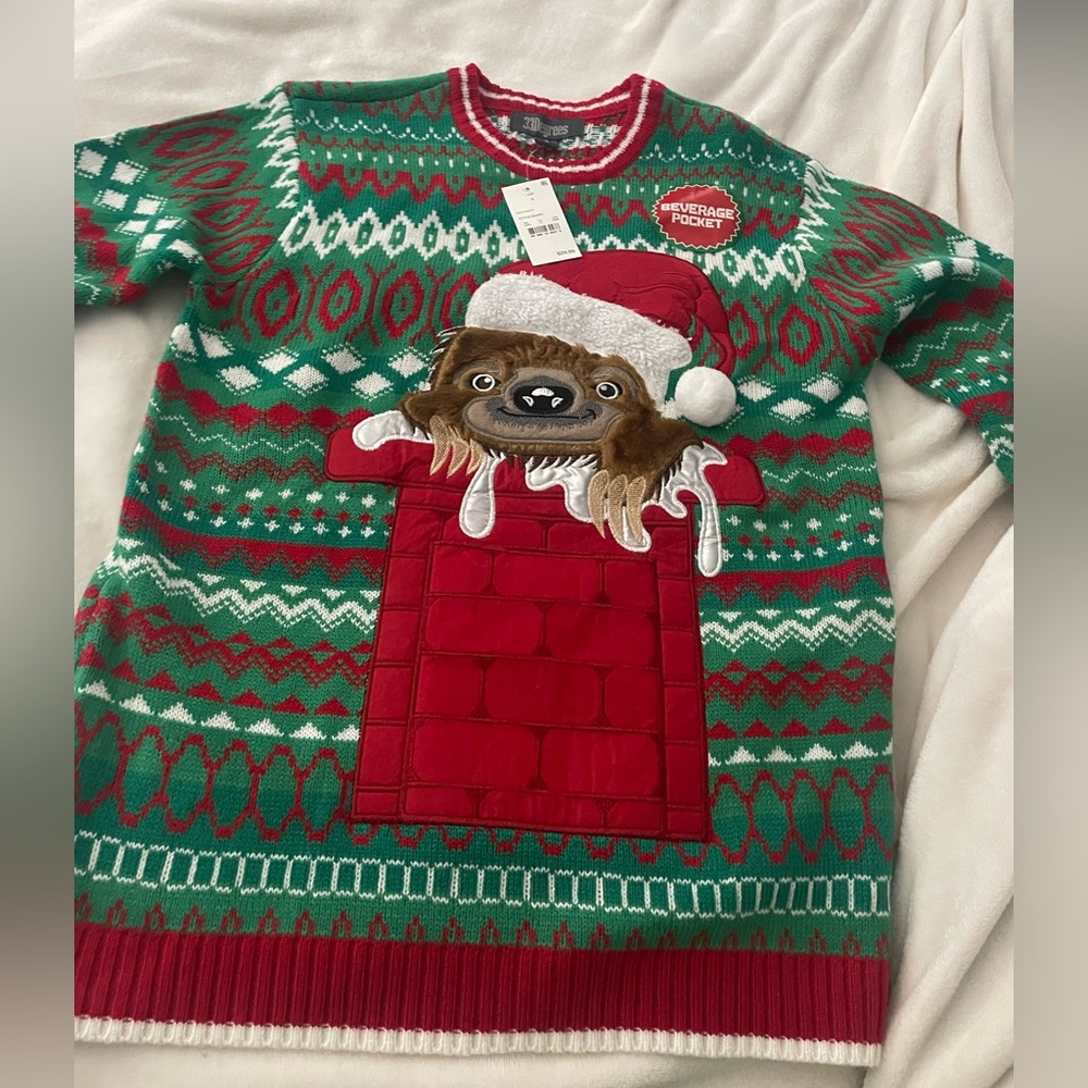NWT Ugly Christmas Sweater Sloth